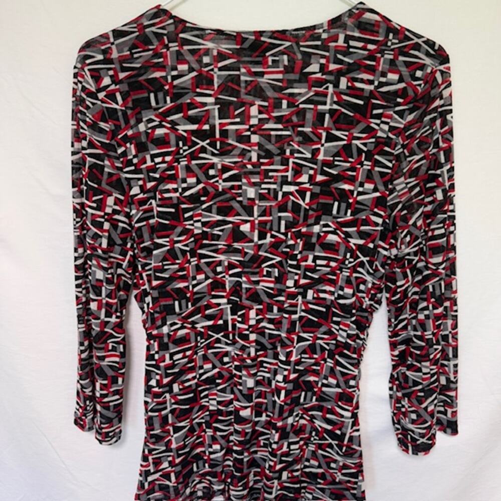 Womens Vintage Y2K Babydoll Top M/L Geometric‎ Retro Mesh Boho Grunge 90s Rave - Picture 6 of 14